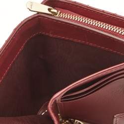 Pre Owned Dior Red Cannage Patent Leather Lady Dior French Wallet