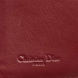 Pre Owned Dior Red Cannage Patent Leather Lady Dior French Wallet