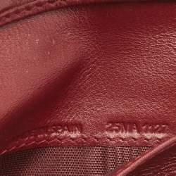 Pre Owned Dior Red Cannage Patent Leather Lady Dior French Wallet