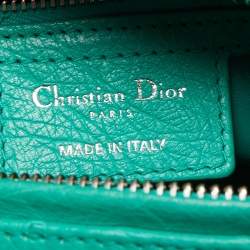 Pre Owned Dior Green Ostrich Large Lady Dior Tote