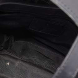 Pre Owned Dior Black Oblique Canvas  and Leather Saddle Bag