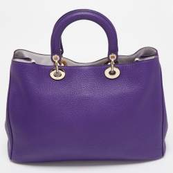 Dior Purple Leather Large Diorissimo Shopper Tote