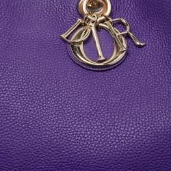 Dior Purple Leather Large Diorissimo Shopper Tote