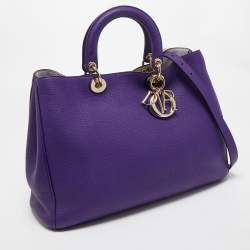 Dior Purple Leather Large Diorissimo Shopper Tote