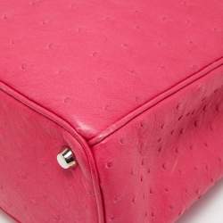 Pre Owned Dior Magenta Ostrich Medium Diorissimo Tote
