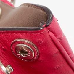 Pre Owned Dior Magenta Ostrich Medium Diorissimo Tote