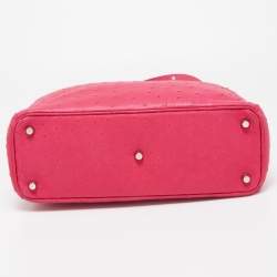 Pre Owned Dior Magenta Ostrich Medium Diorissimo Tote