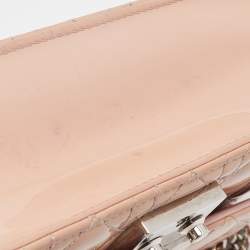 Pre Owned Dior Pink Cannage Quilted Patent Leather Miss Dior Medium Promenade Pouch
