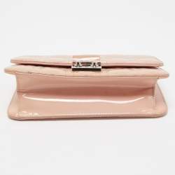 Pre Owned Dior Pink Cannage Quilted Patent Leather Miss Dior Medium Promenade Pouch