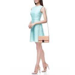 Pre Owned Dior Pink Cannage Quilted Patent Leather Miss Dior Medium Promenade Pouch