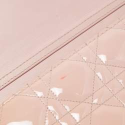 Pre Owned Dior Pink Cannage Quilted Patent Leather Miss Dior Medium Promenade Pouch