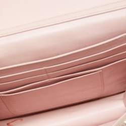 Pre Owned Dior Pink Cannage Quilted Patent Leather Miss Dior Medium Promenade Pouch