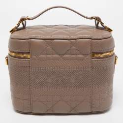 Pre Owned Dior Beige Cannage Leather Small Diortravel Vanity Case