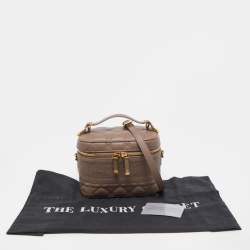 Pre Owned Dior Beige Cannage Leather Small Diortravel Vanity Case