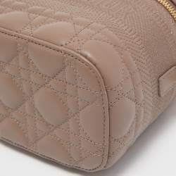 Pre Owned Dior Beige Cannage Leather Small Diortravel Vanity Case