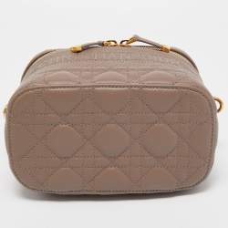 Pre Owned Dior Beige Cannage Leather Small Diortravel Vanity Case