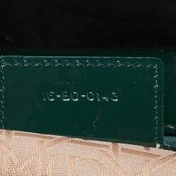 Pre Owned Dior Green Cannage Patent Leather Large Lady Dior Tote