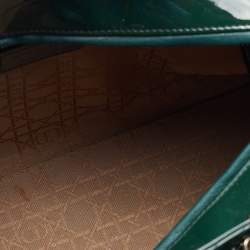 Pre Owned Dior Green Cannage Patent Leather Large Lady Dior Tote