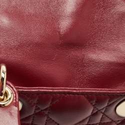 Pre Owned Dior Red Cannage Leather Mini Lady Dior Tote