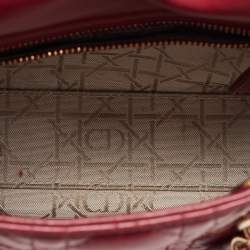 Pre Owned Dior Red Cannage Leather Mini Lady Dior Tote