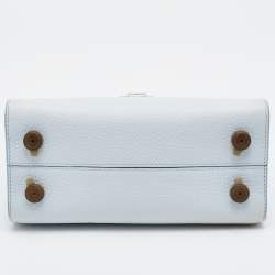 Pre Owned Dior Light Blue Leather Mini Diorever Tote