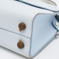 Pre Owned Dior Light Blue Leather Mini Diorever Tote