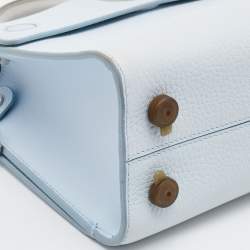 Pre Owned Dior Light Blue Leather Mini Diorever Tote