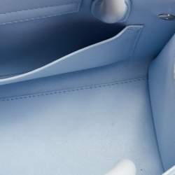 Pre Owned Dior Light Blue Leather Mini Diorever Tote