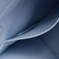 Pre Owned Dior Light Blue Leather Mini Diorever Tote