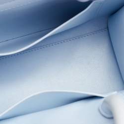 Pre Owned Dior Light Blue Leather Mini Diorever Tote