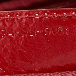 Pre Owned Dior Red Cannage Patent Leather Soft Lady Dior Tote