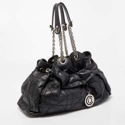 Pre Owned Dior Black Cannage Leather Le Trente Hobo