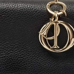 Pre Owned Dior Black Leather Small Be Dior Flap Top Handle Bag
