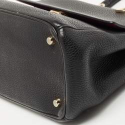 Pre Owned Dior Black Leather Small Be Dior Flap Top Handle Bag