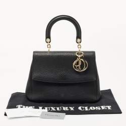 Pre Owned Dior Black Leather Small Be Dior Flap Top Handle Bag