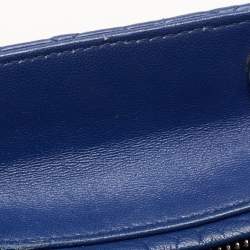 Pre Owned Dior Blue Cannage Leather Large Lady Dior Tote