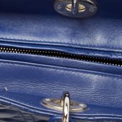 Pre Owned Dior Blue Cannage Leather Large Lady Dior Tote
