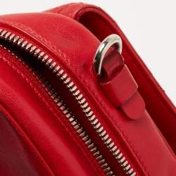 Pre Owned Dior Red Cannage Leather Flap Camera Shoulder Bag