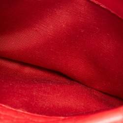 Pre Owned Dior Red Cannage Leather Flap Camera Shoulder Bag