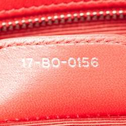 Pre Owned Dior Red Cannage Leather Flap Camera Shoulder Bag