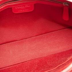 Pre Owned Dior Red Cannage Leather Flap Camera Shoulder Bag