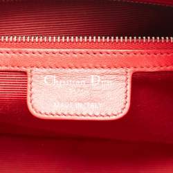 Pre Owned Dior Red Cannage Leather Flap Camera Shoulder Bag