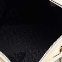 Pre Owned Dior White Cannage Patent Leather Large Lady Dior Tote
