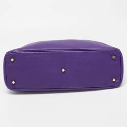 Pre Owned Dior Violet Leather Large Diorissimo Shopper Tote