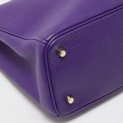 Pre Owned Dior Violet Leather Large Diorissimo Shopper Tote