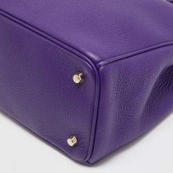 Pre Owned Dior Violet Leather Large Diorissimo Shopper Tote