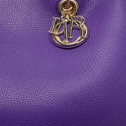 Pre Owned Dior Violet Leather Large Diorissimo Shopper Tote