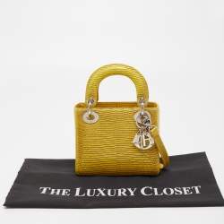 Dior Yellow Lizard Mini Lady Dior Bag