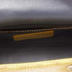 Dior Yellow Lizard Mini Lady Dior Bag