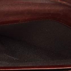 Pre Owned Dior Brown Floral Embroidered Leather Buckle Flap Continental Wallet